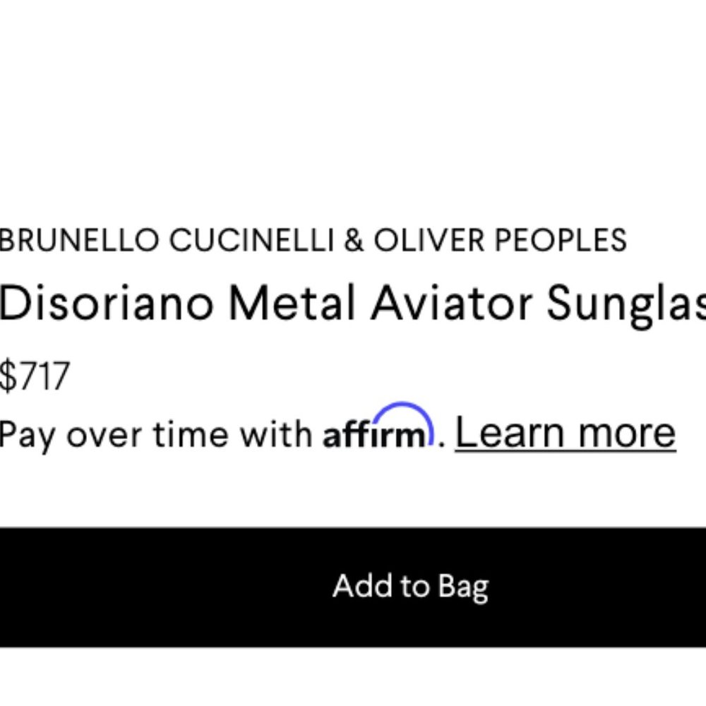 Olive Peoples x Brunello Cucinelli Disoriano Aviator Sun in Black/G-15 MSRP$717